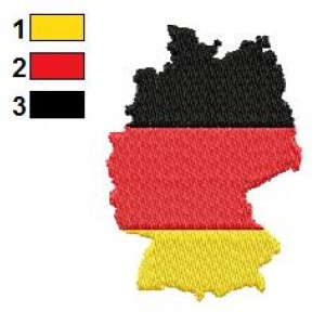 German Flag and Map Embroidery Design